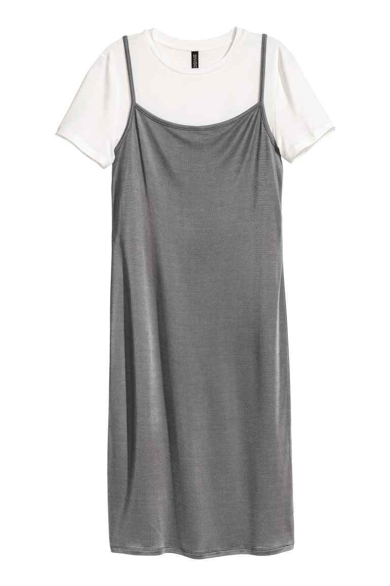 Slip dress with a top